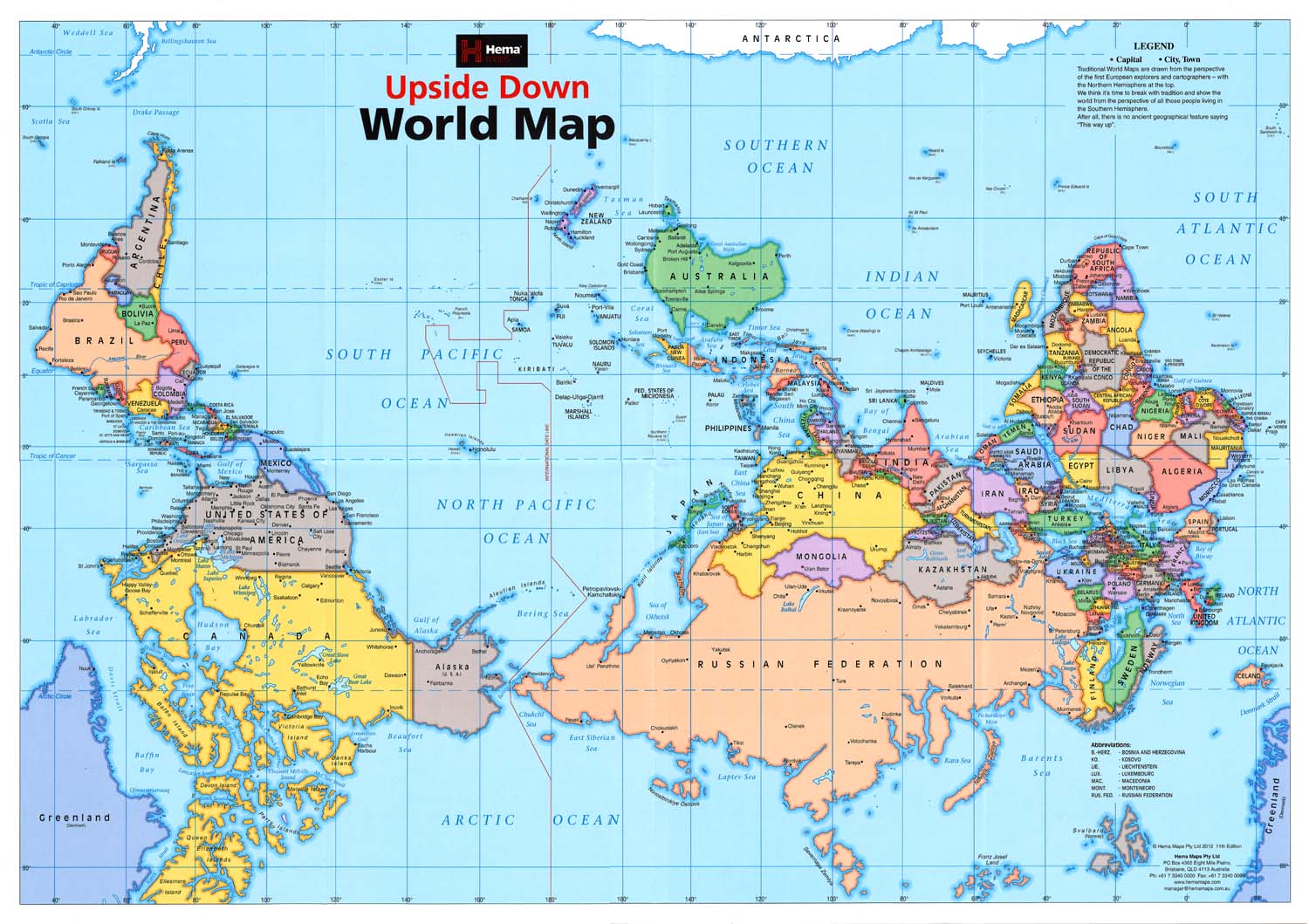 逆さ世界地図