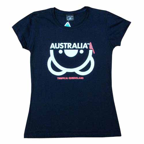 Lady's Upside Down Koala T-Shirt (Navy)